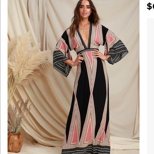 Lulu’s MONTECITO BLACK PRINT MAXI DRESS